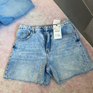 Zara Z1975 Denim Dad Shorts